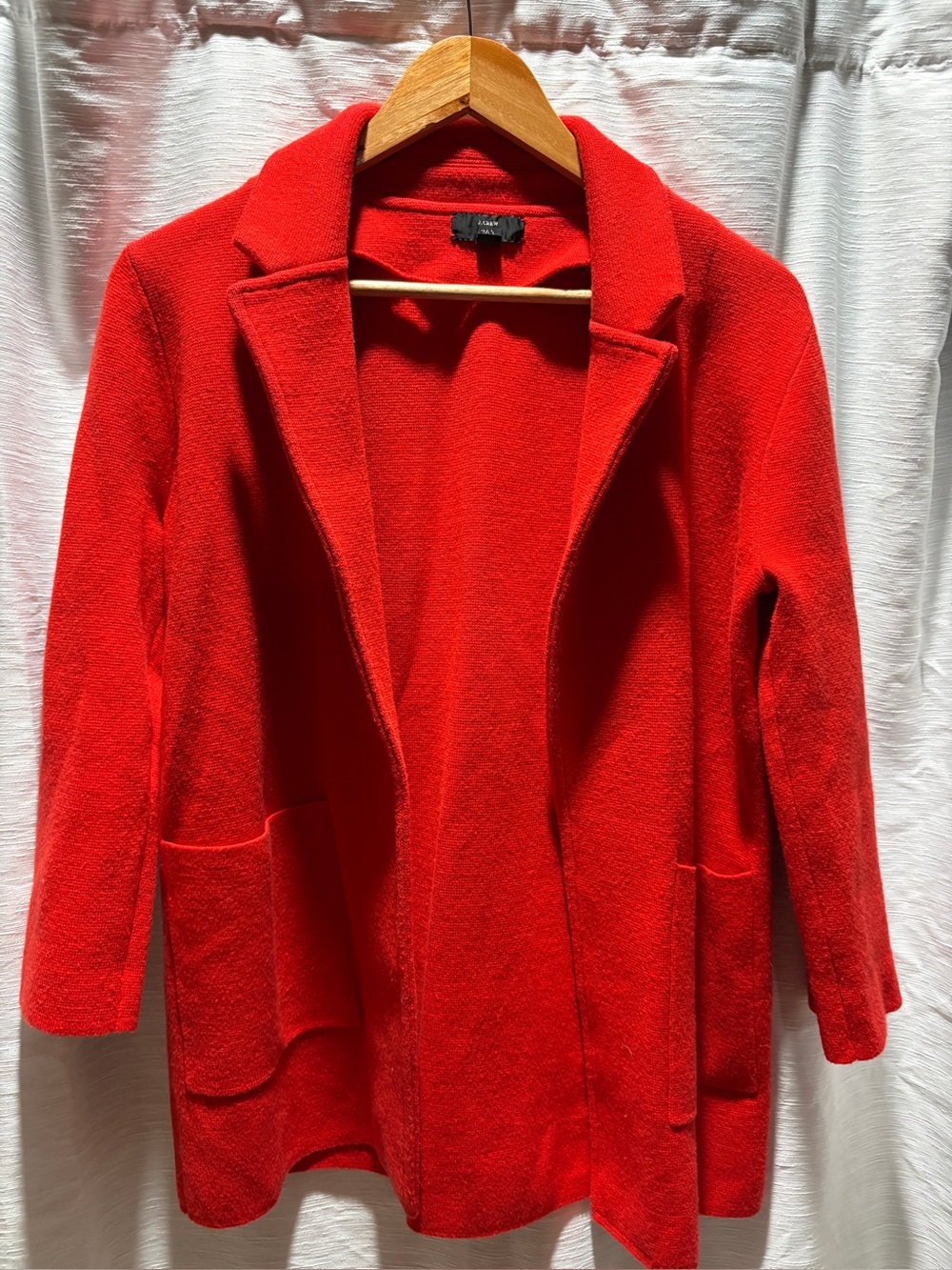 J.Crew 365 Red Sweater Blazer Coatigan Women’s XS Open Front Longline Jacket